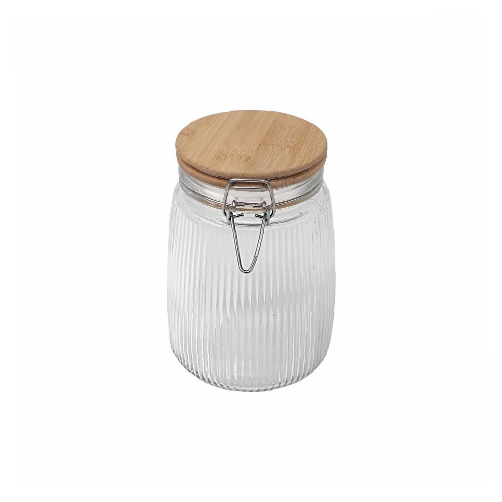 Pote Canelado com Tampa 1,3 Litros - Transparente