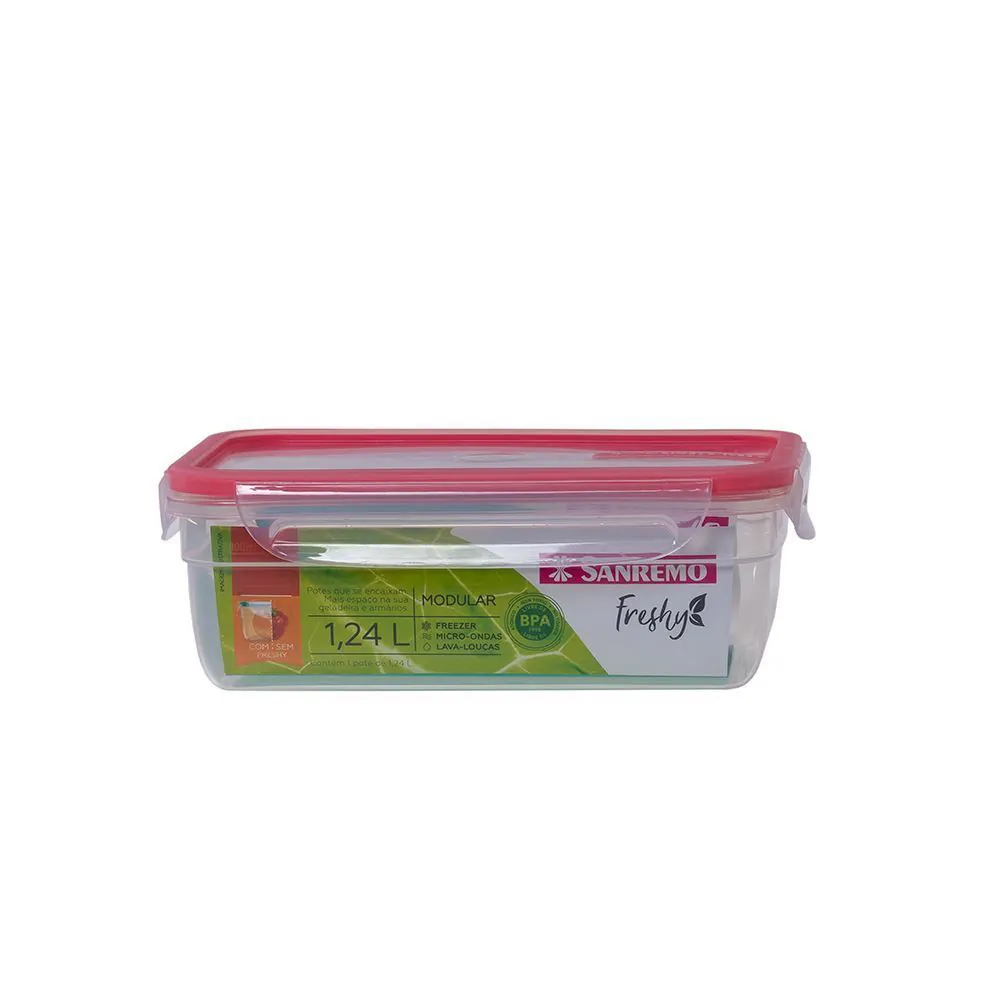 Pote com Travas Sanremo 1,24 Litros - Transparente