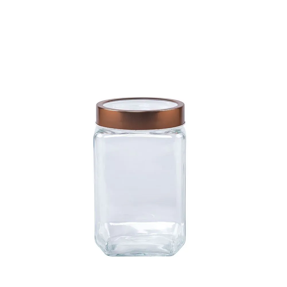 Pote de Vidro com Tampa 1,7 Litros Lyor - Gold Rosé