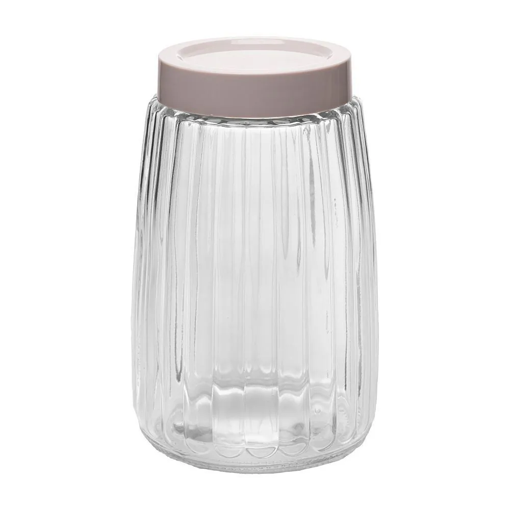 Pote de Vidro com Tampa Bege 1,7 Litros - Lyor