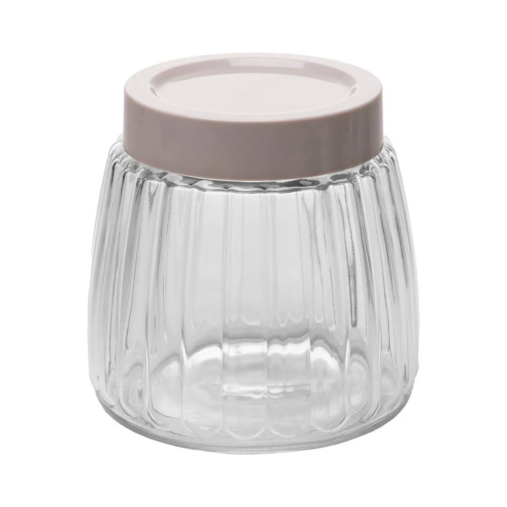 Pote de Vidro com Tampa Bege 790Ml Lyor - Tampa Bege
