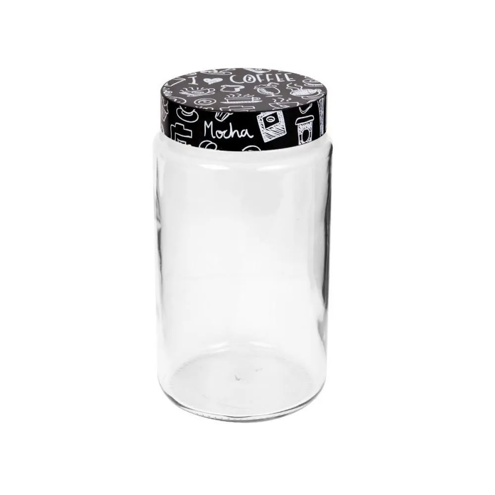 Pote de Vidro com Tampa Decorada 2 Litros - Transparente
