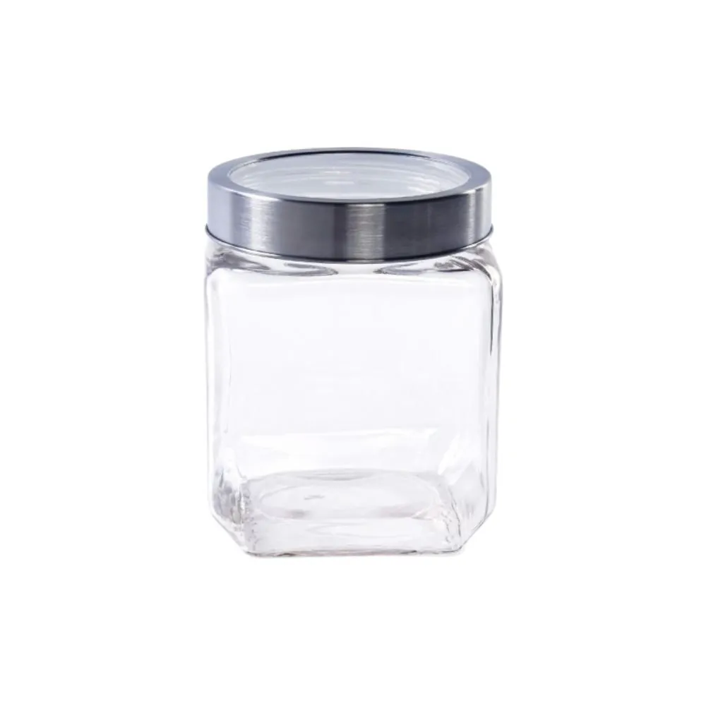 Pote de Vidro com Tampa Gastro Lyor 1,2L - Prata