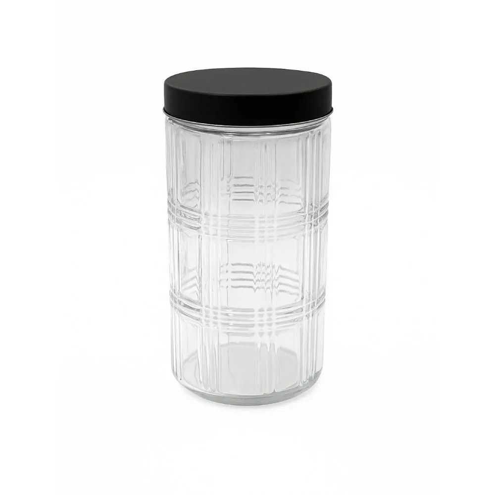 Pote de Vidro com Tampa 1,7 Litro - Preto