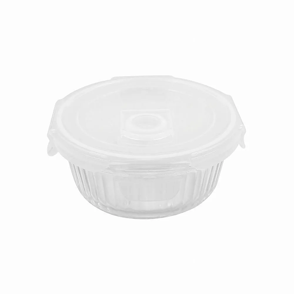 Pote de Vidro Hermético Redondo Canelado 620Ml - Transparente