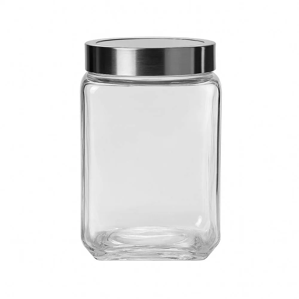 Pote de Vidro Hermético Quadrado 1,5 Litro