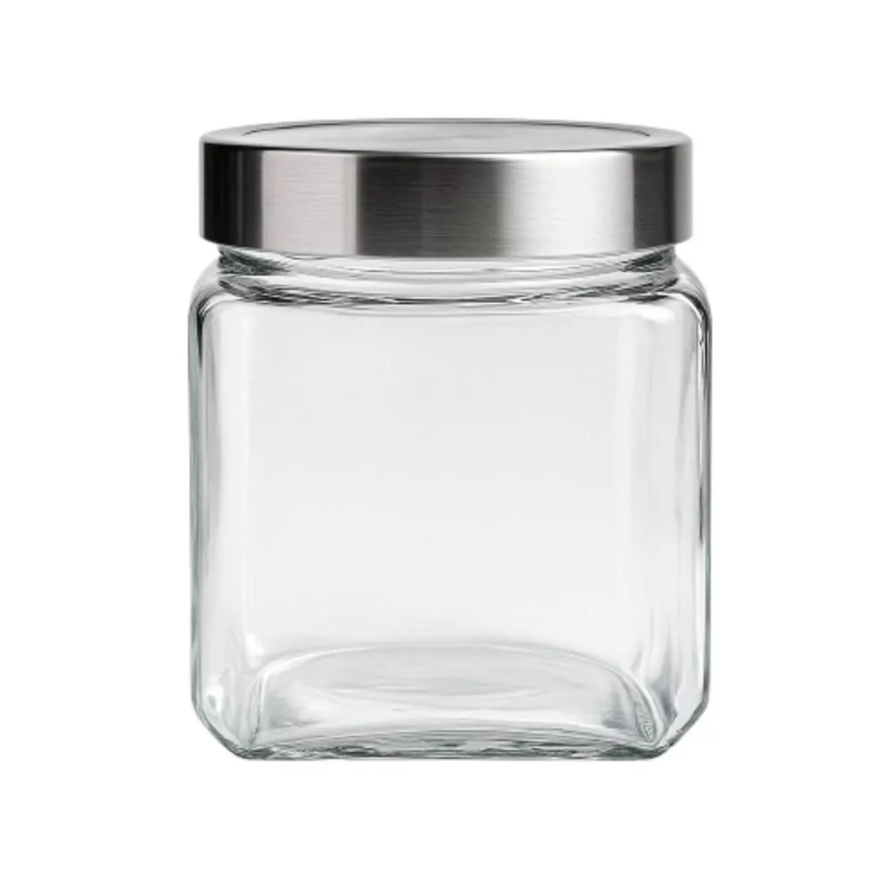 Pote de Vidro Hermético Quadrado 1 Litro