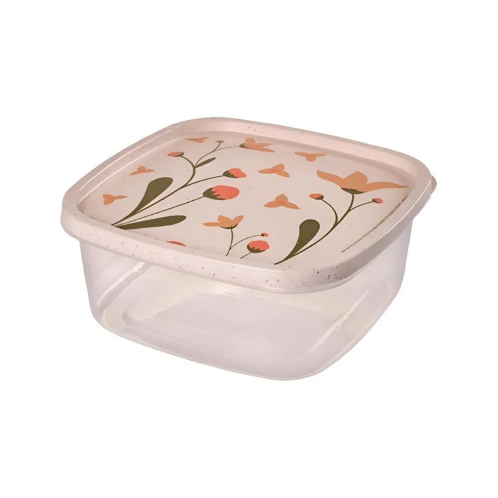 Pote Decorado Quadrado Plasútil 1,6 Litros - Marmorizado Floral