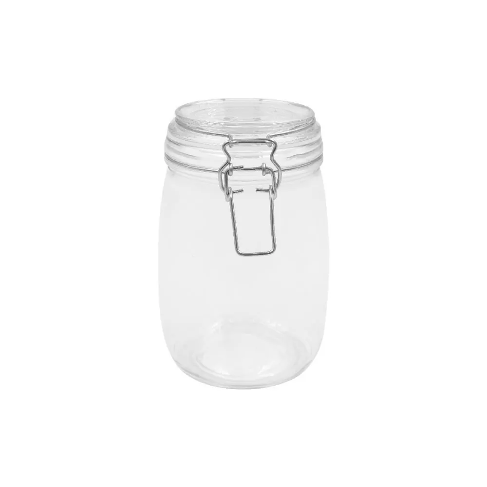 Pote Hermético de Vidro Redondo 1 Litro - Transparente