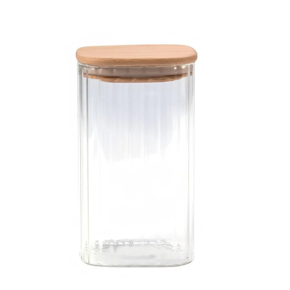 Pote Hermético Quadrado com Tampa 1,3 Litros - Bambu
