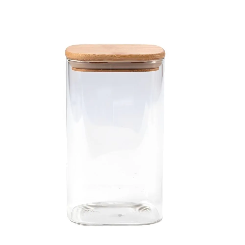 Pote Hermético Quadrado com Tampa 1,35 Litros - Bambu