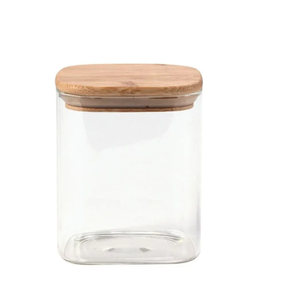 Pote Hermético Quadrado com Tampa 960 ml - Bambu