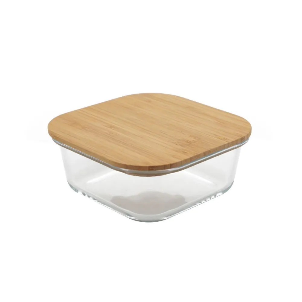 Pote Hermético Quadrado com Tampa Inga 500 Ml - Bambu