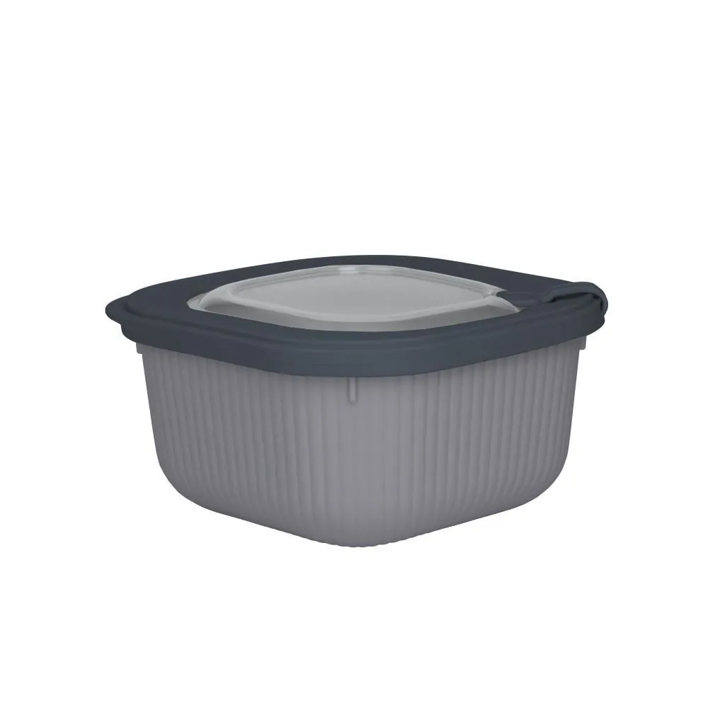Pote Quadrado Camerata 1,1 Litro - Cinza