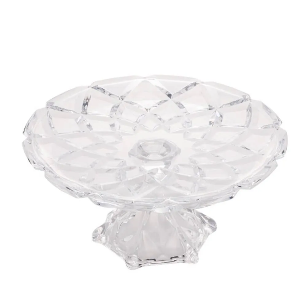 Prato de Bolo com Pé Deli Diamond Lyor 30Cm - Cristal