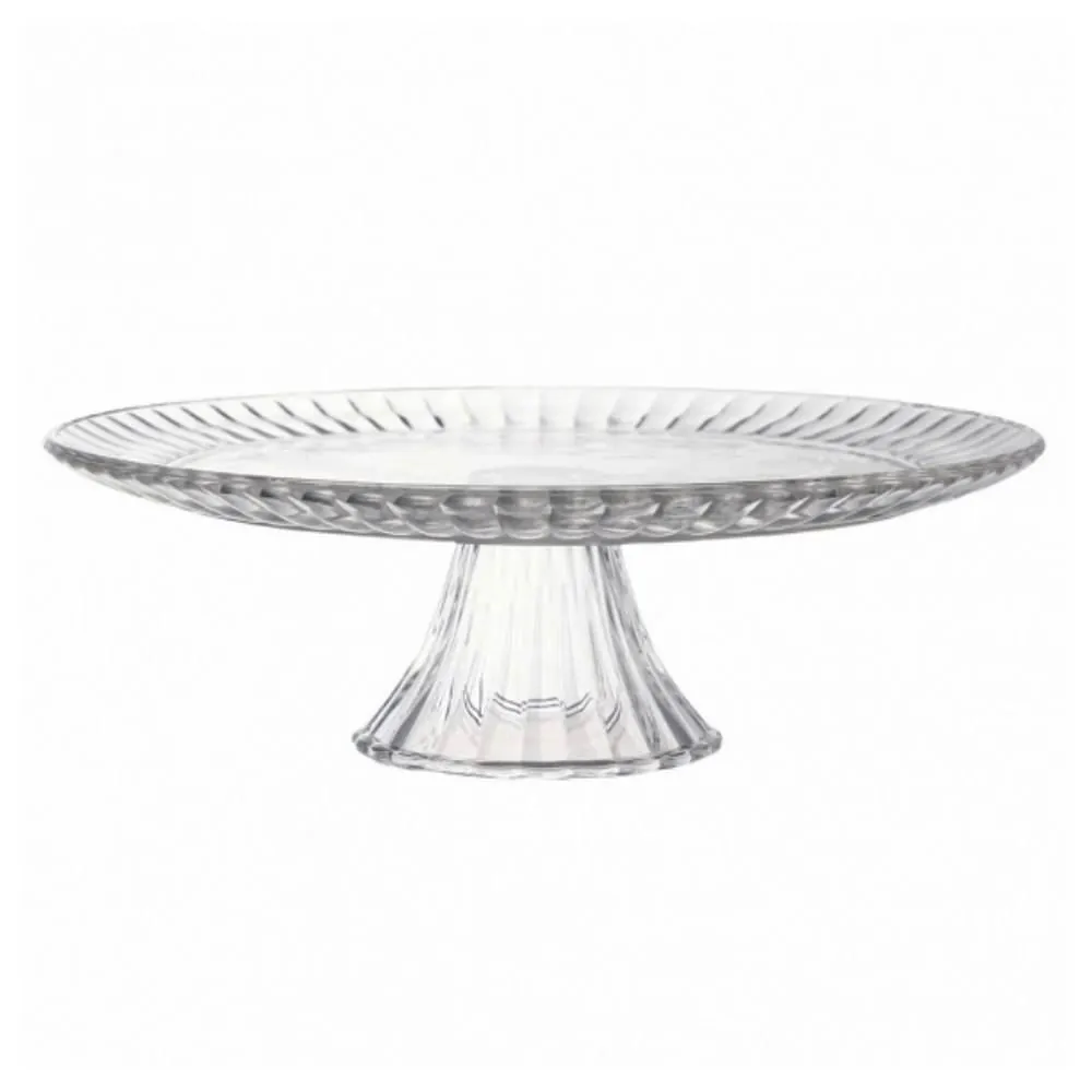 Prato de Bolo com Pé Lines 31Cm Allmix - Vidro