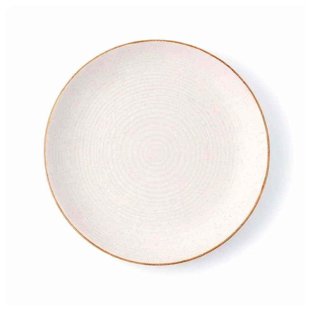 Prato de Sobremesa Cerâmica Naturalle 21Cm - Bege Brilhoso