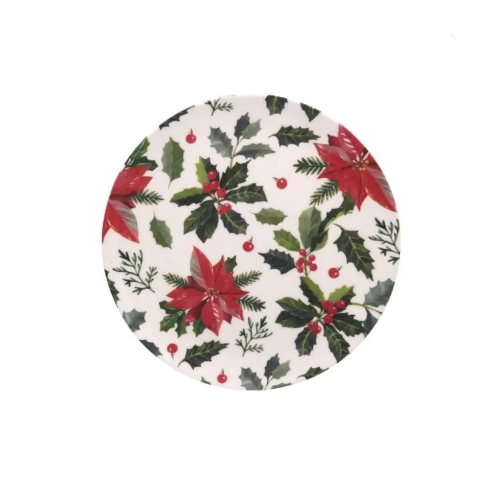 Prato de Sobremesa Natal Floral 20Cm - Sortido