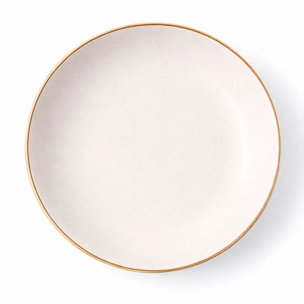Prato Fundo de Cerâmica Naturalle 21,5Cm - Bege Brilhoso