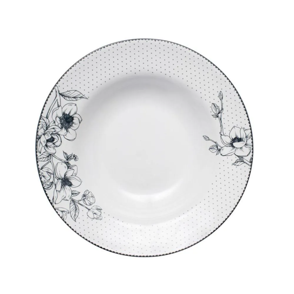 Prato Fundo Porcelana Jasmine 23Cm - Estampado