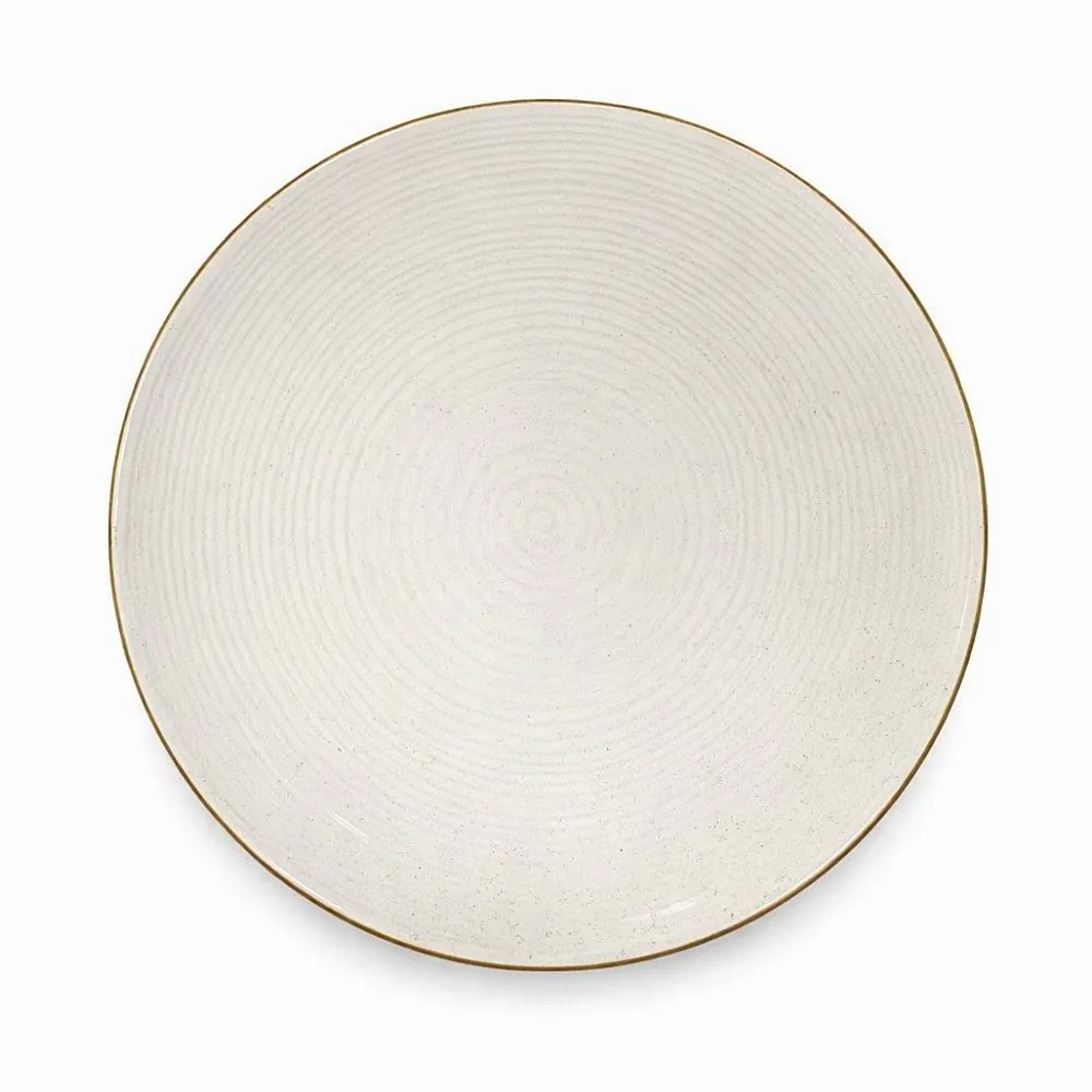 Prato Raso Cerâmica Naturalle 27Cm - Bege Brilhoso