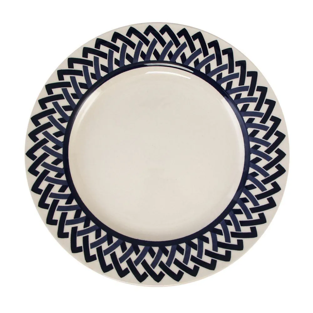 Prato Raso New Trama Blue Biona By 26Cm - Cerâmica