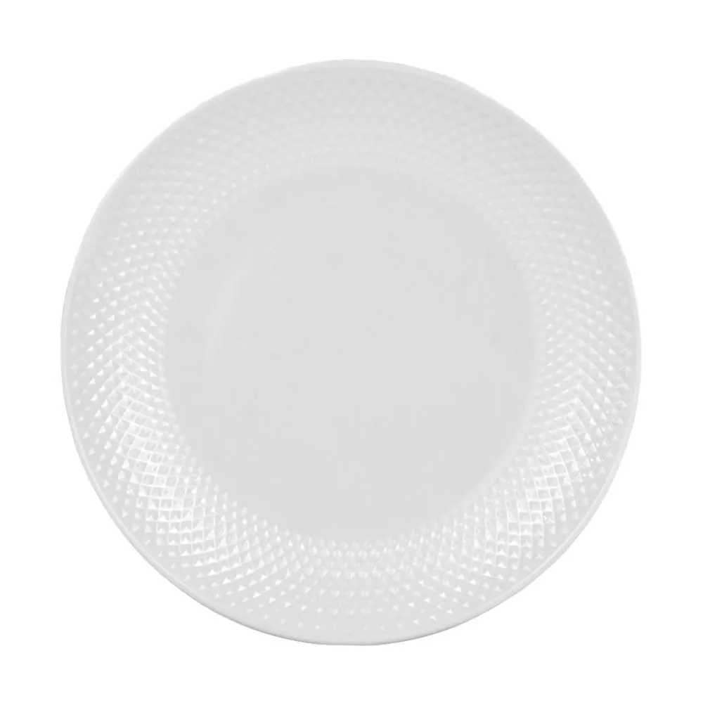 Prato Raso Melamina Diamond 28Cm - Branco
