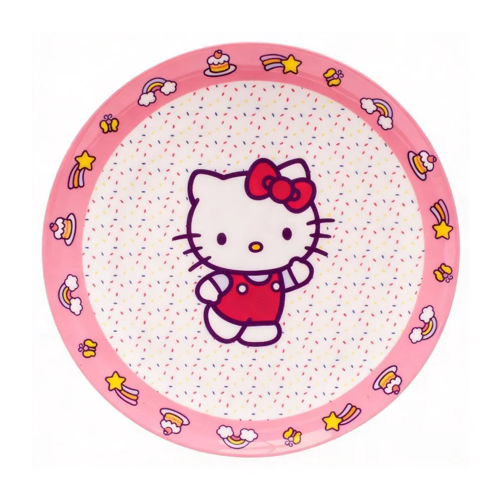 Prato Raso Melamina Hello Kitty Rosa 20Cm Sanrio