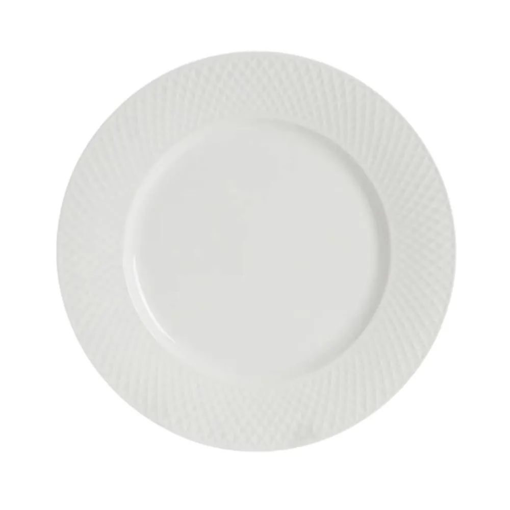 Prato Raso Porcelana Valência 27Cm - Branco