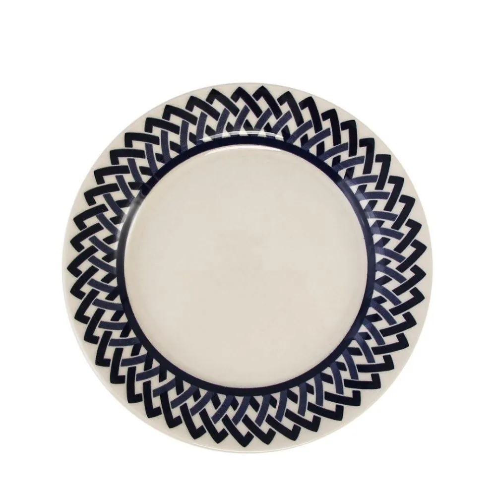 Prato de Sobremesa New Trama Blue Biona By 18Cm - Cerâmica