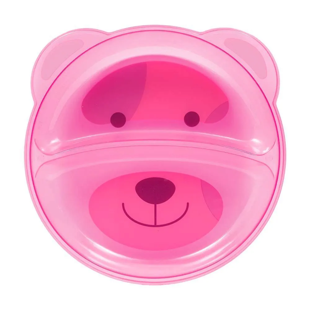 Prato Infantil Ursinho com Divisória Buba - Rosa