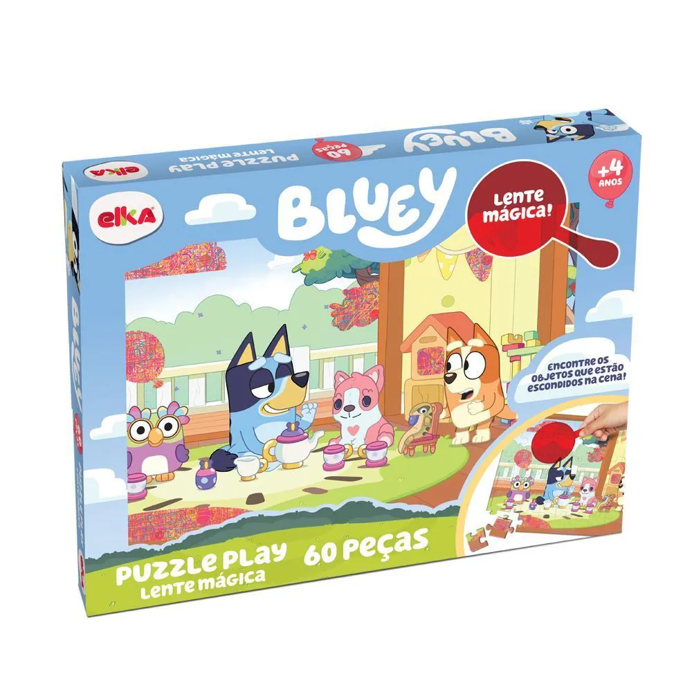Quebra-Cabeça 60 Peças com Lente Mágica Bluey - 1252