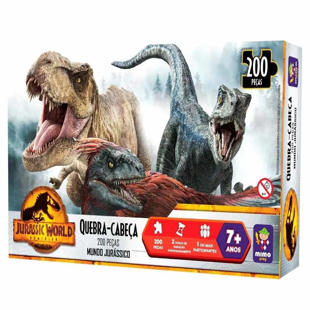 Quebra-Cabeça Jurassic World 200 Peças Mimo Toys - 2090