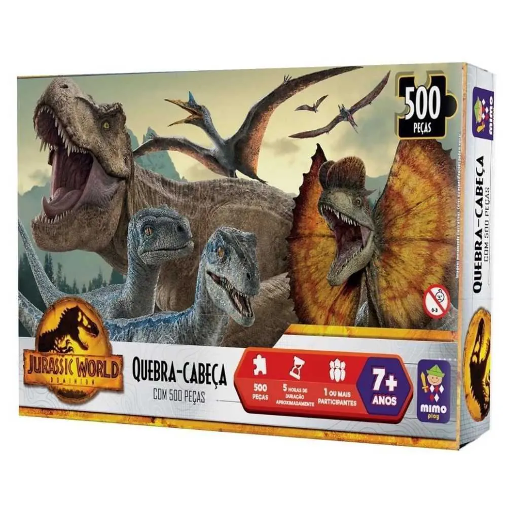 Quebra-Cabeça Mundo Jurássico 500 Peças Mimo Toys - 2091