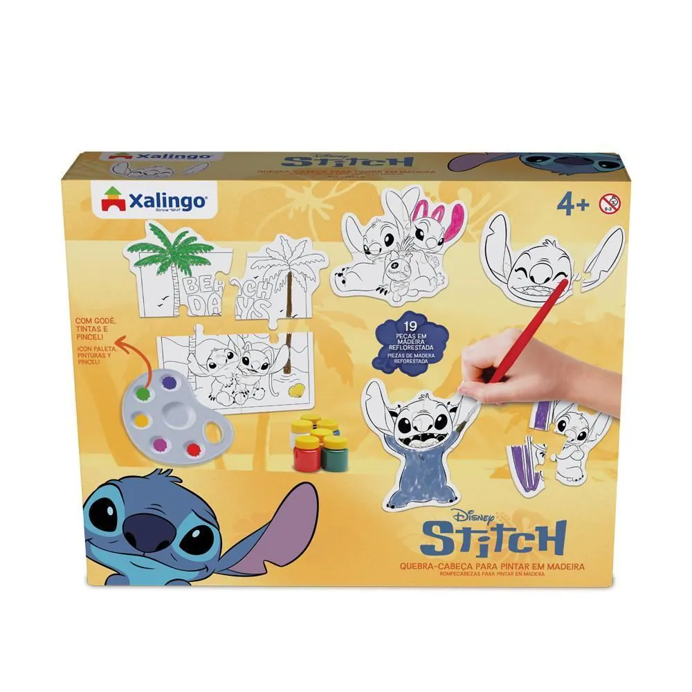 Quebra-Cabeça para Pintar em Madeira Stitch Xalingo