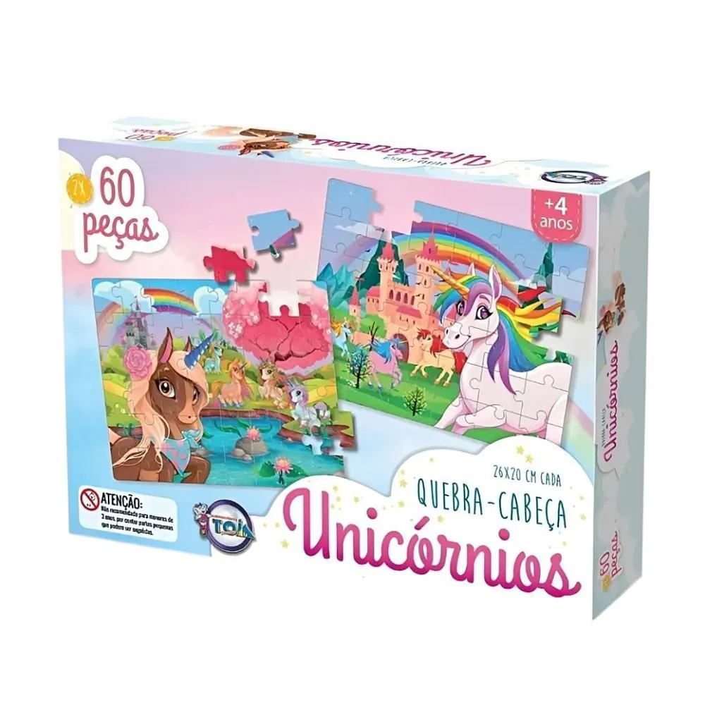 Quebra-Cabeça Unicórnios 60 Peças - 12181