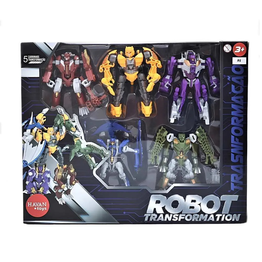 Robôs Transformadores 5 Peças Toys - HME0230