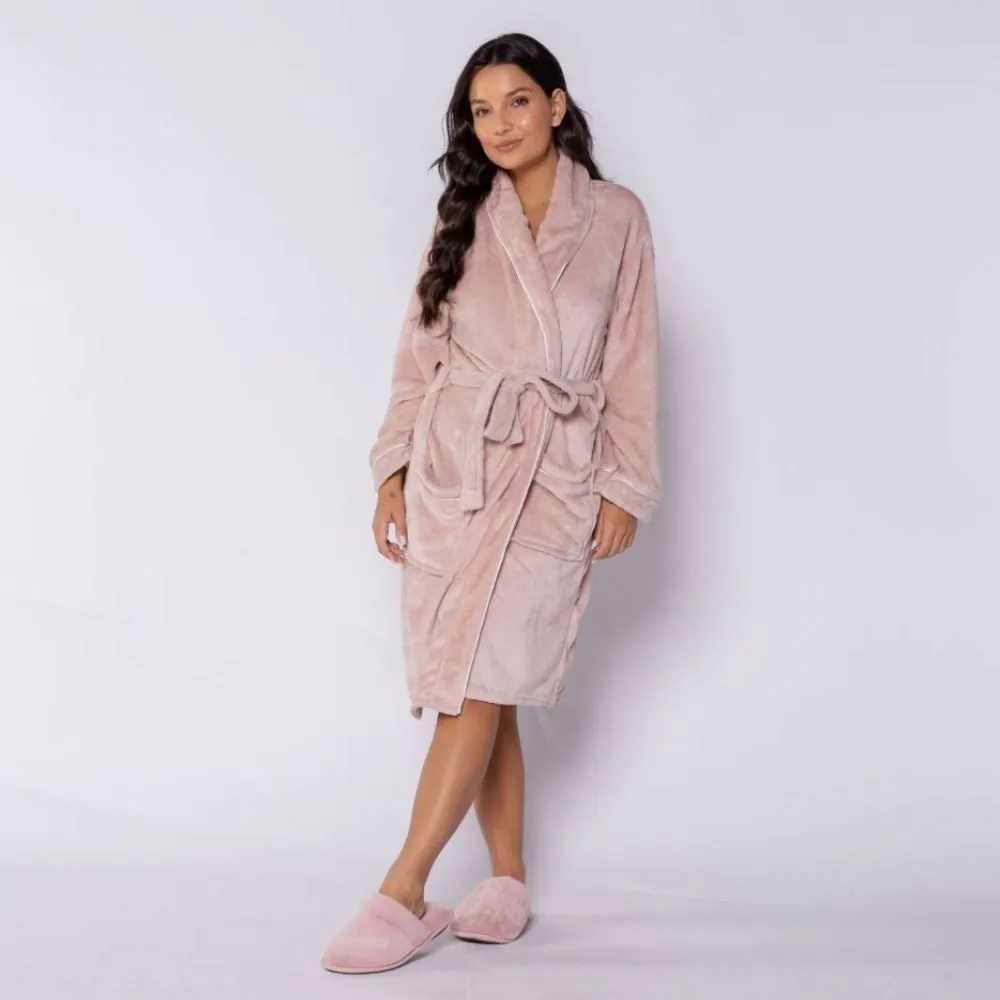 Roupão Adulto G Microfibra Requinte - Rosa Pétala