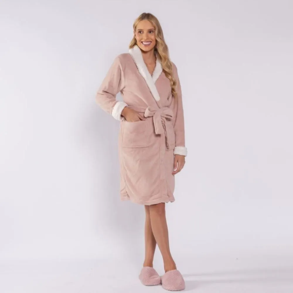 Roupão Adulto M Microfibra Elegance - Rosa Pétala