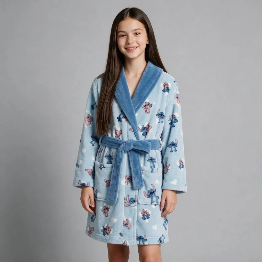 Roupão Infantil G Microfibra Disney - Stitch e Angel 2