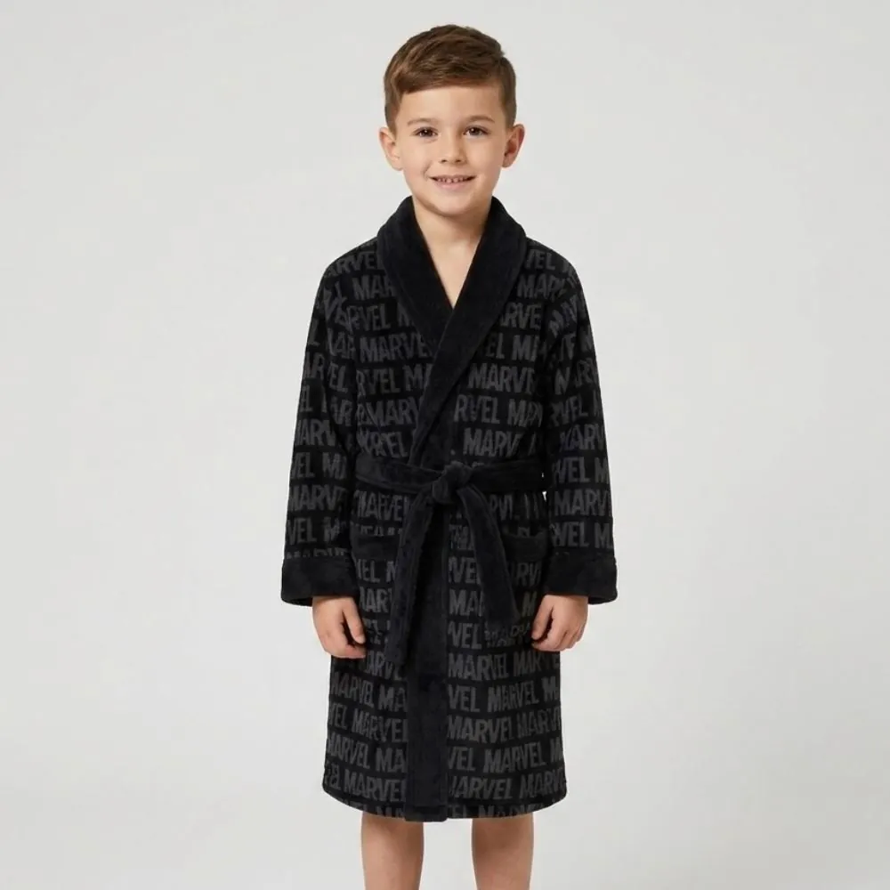 Roupão Infantil P Microfibra Disney - Marvel Black