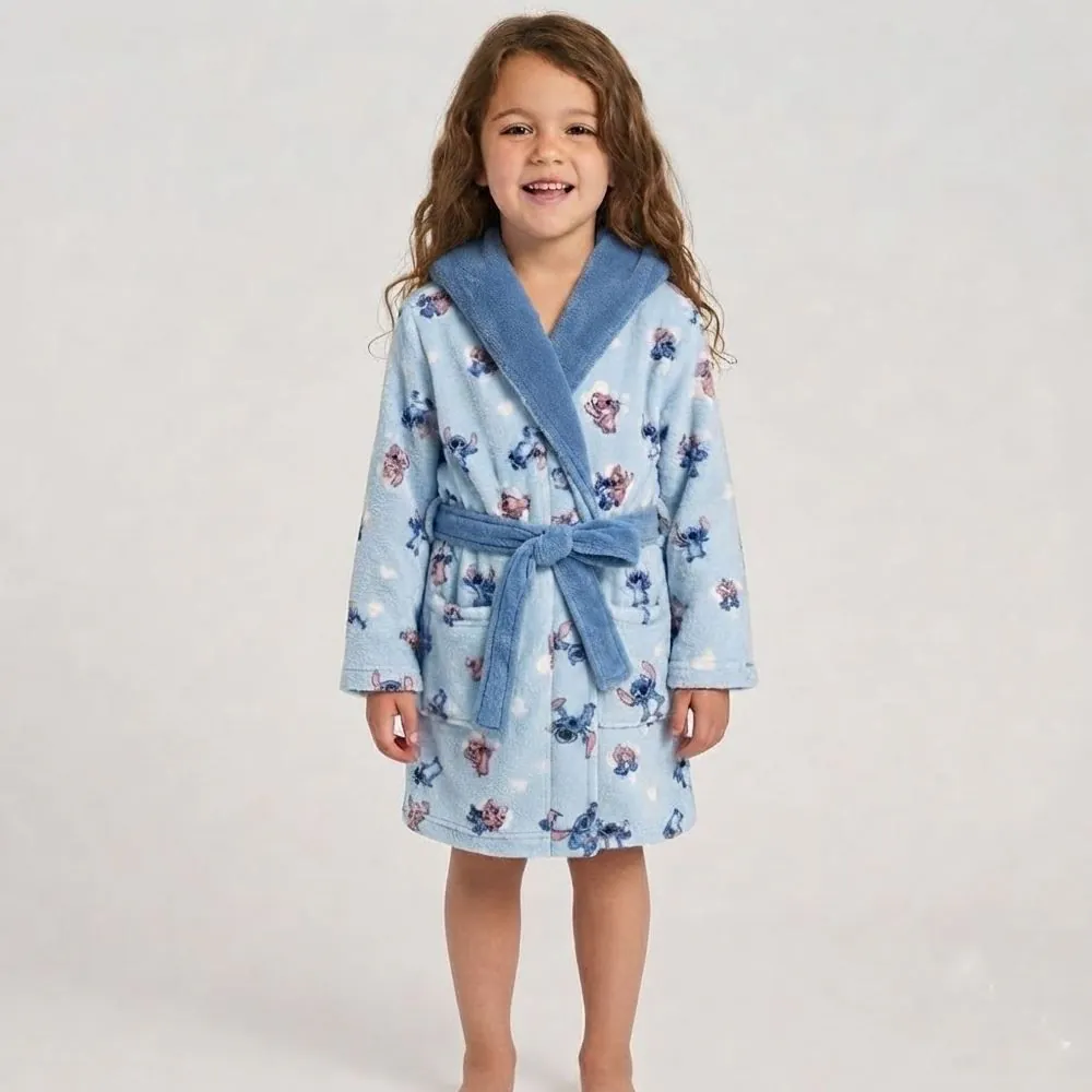 Roupão Infantil P Microfibra Disney - Stitch e Angel 2