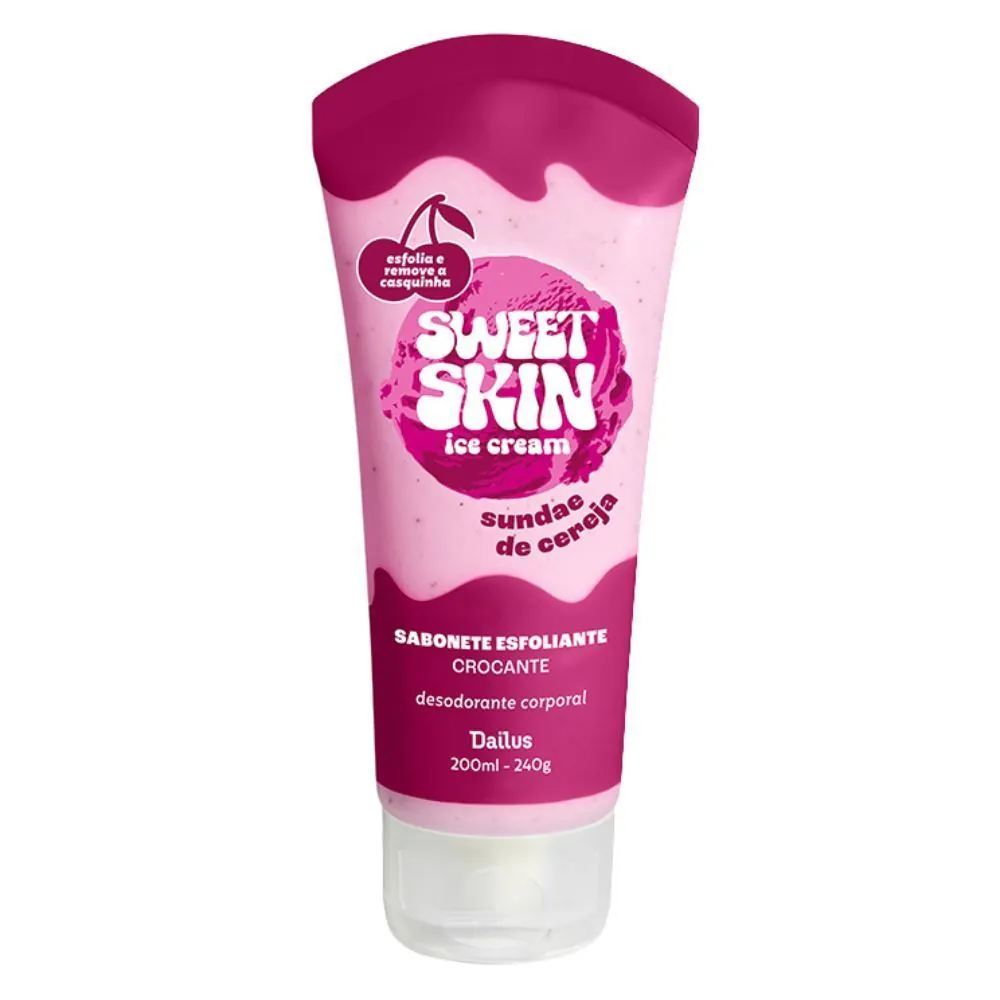 Sabonete Esfoliante Dailus Sweet Skin 200Ml - Sundae de Cereja