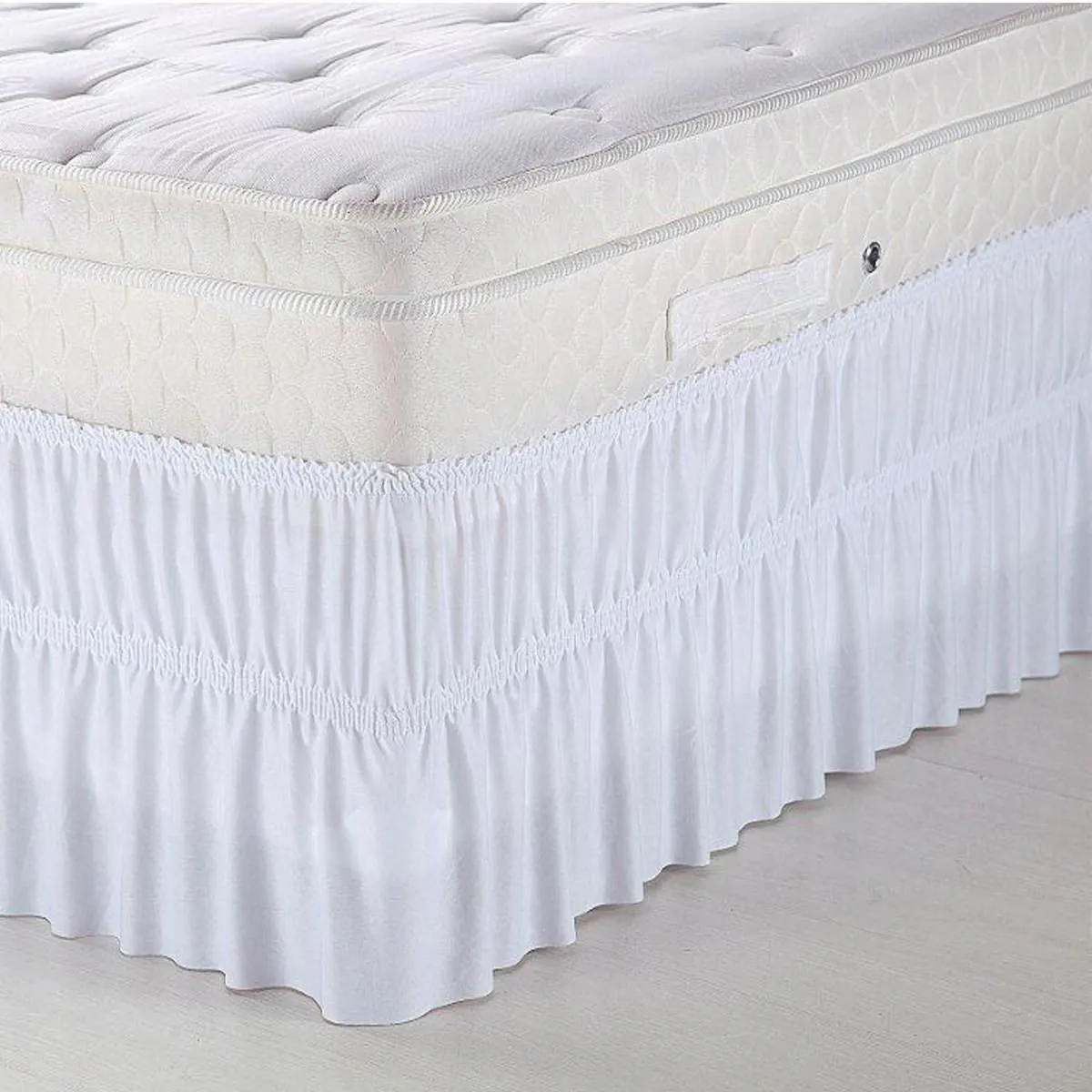 Saia para Cama Box Solteiro com Elástico 0,90X1,90M Solecasa - Branco