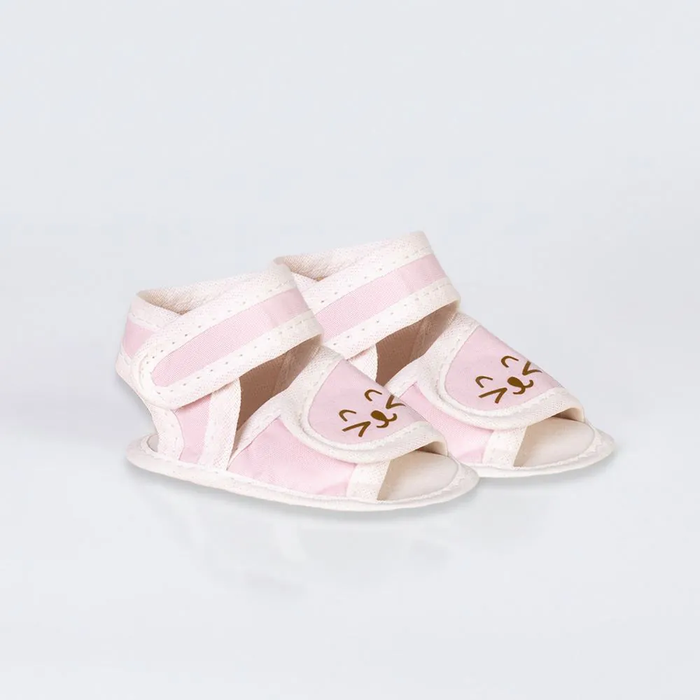 Sandália Bebê Menina com Velcro 0 a 8 Meses Yoyo Baby Rosa Claro