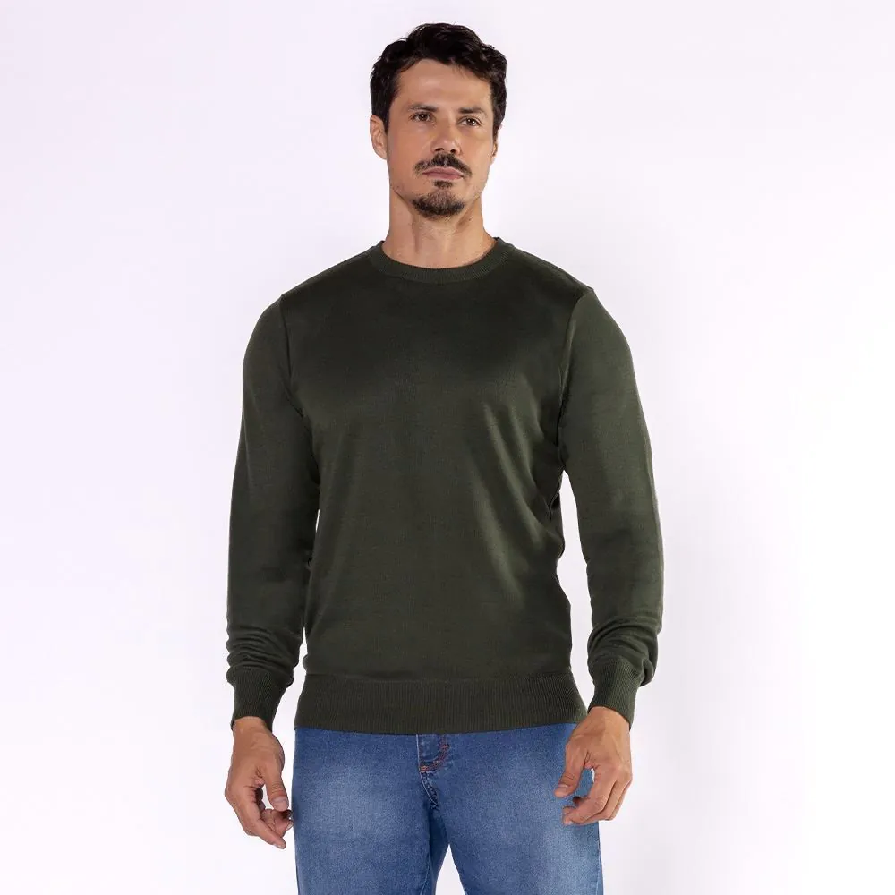 Suéter Masculino de Tricot Marc Alain Verde Militar