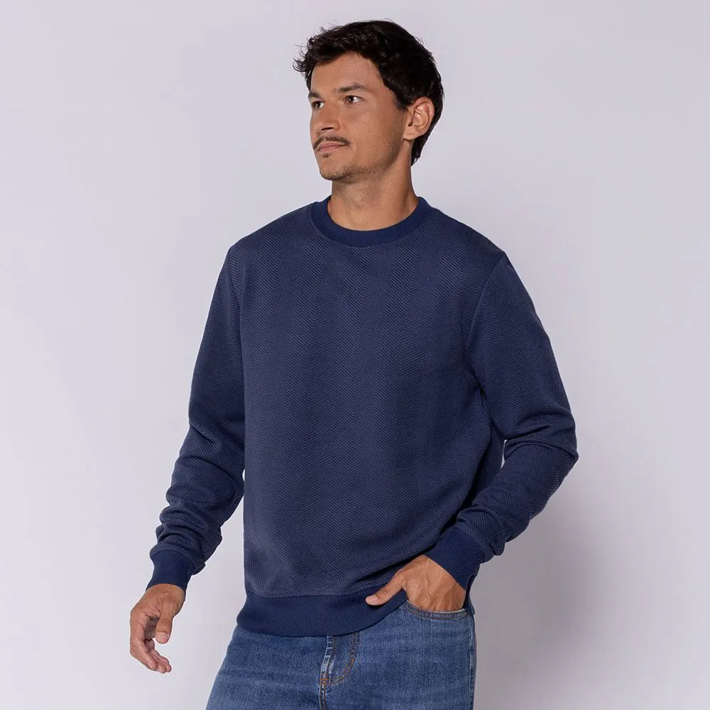 Suéter Masculino em Tricot Marc Alain Azul Marinho