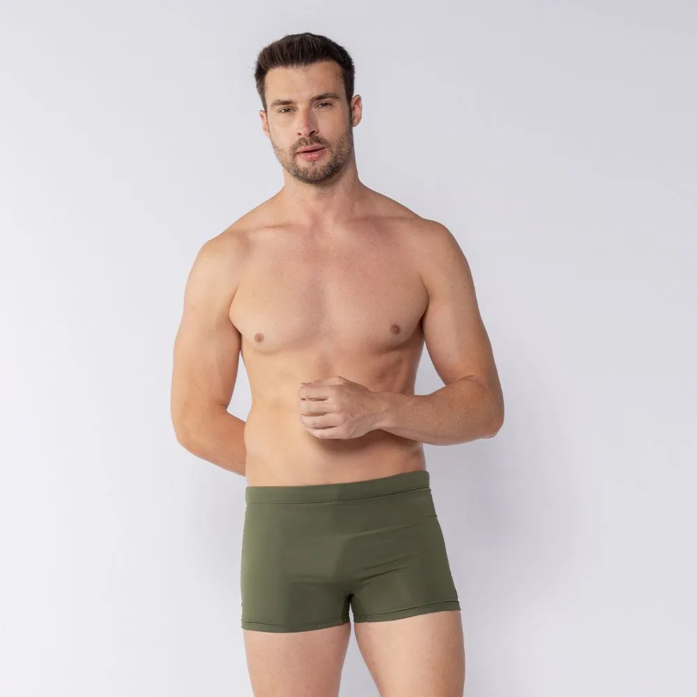 Sunga Masculina Boxer de Poliamida Mash Verde Militar