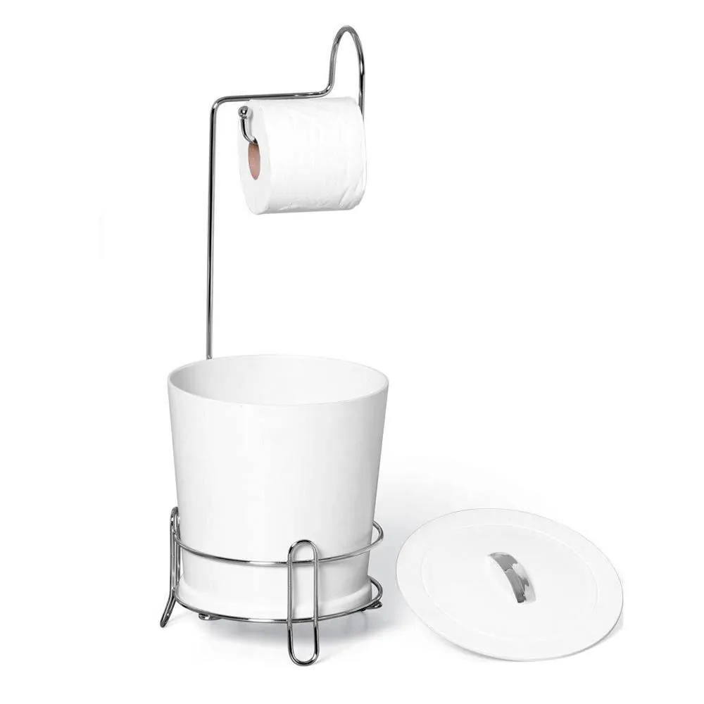Suporte para Papel Higiênico com Lixeira Niquelart - Cromado