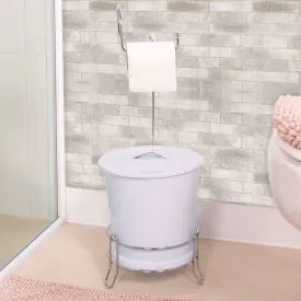Suporte para Papel Higiênico com Lixeira Niquelart - Preto